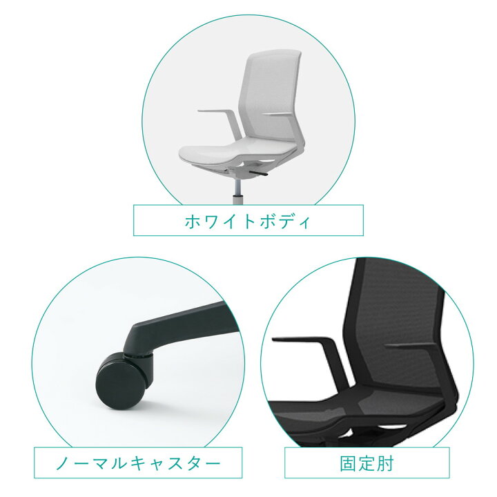 楽天市場】オカムラ シナーラ CD77LE-F2X2固定肘 ホワイトボディ 
