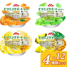 介護食 水分補給 ゼリー スイーツ 介護食品 デザート 4種×各12個セット ビタミンサポートゼリー いろいろセット 78g 各12個 カップ容器 やわらか食 柔らかい 高齢者 老人 おやつ 手軽 食物繊維 お試し 栄養補助食品 介護食 送料無料 介護用品 食欲不振