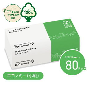(施設様限定)(1ケース)ソフトペーパータオル 小判 エコノミー 200枚×80パック TSC 業務用 大容量 施設 送料無料 介護用品 まとめ買い (代引き不可)