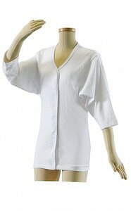 婦人用肌着 テイコブワンタッチ肌着7分袖 女性用M/L(綿100% マジックテープ 介護衣類)UN04W介護用品