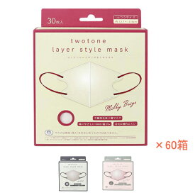 1ケース (30枚入×60箱) ツートンレイヤースタイルマスク 430-316043-00　30枚入 富士 使い捨てマスク 施設 病院 感染対策商品 介護用品