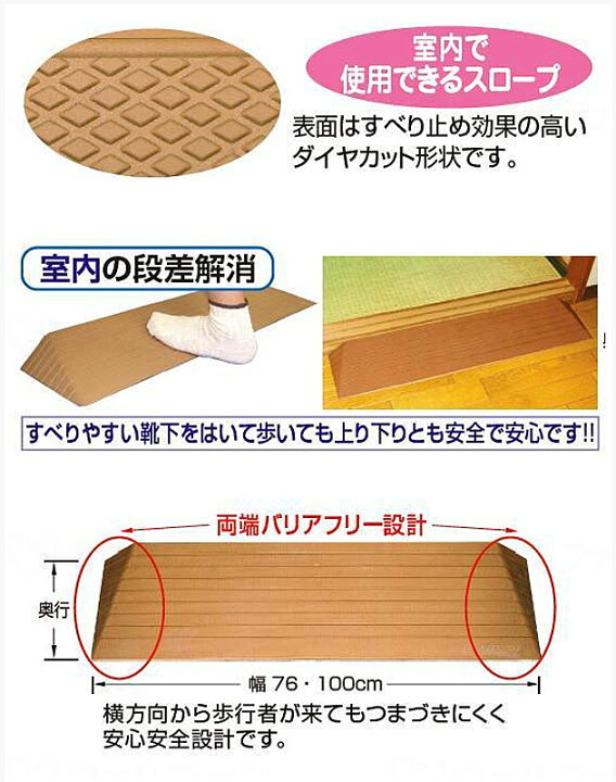 楽天市場】シンエイテクノ 段差解消スロープ ダイヤスロープ高さ9.0cm 