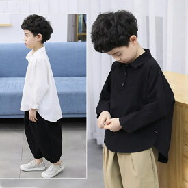 シャツ ブラウス 長袖 キッズ 男の子 長ズボン 無地 セットアップ ボーイズ パンツ 春 夏 おしゃれ お出かけ 子供服 こども ジュニア 発表会 結婚式 普段着 新作 100 110 120 130 140 150 160