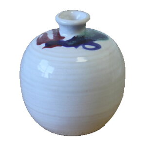 花瓶 白三彩 一輪挿しインテリア 床置き 国産 美濃焼 多治見 絵器彩陶