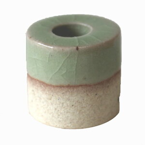 陶 剣山 花瓶 グリーン 陶剣山 1穴 【2個組】 国産 インテリア 花瓶 ペン立て 美濃焼 多治見 絵器彩陶