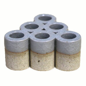 陶 剣山 花瓶 白色 陶剣山 6穴 国産 水盤 美濃焼多治見 絵器彩陶