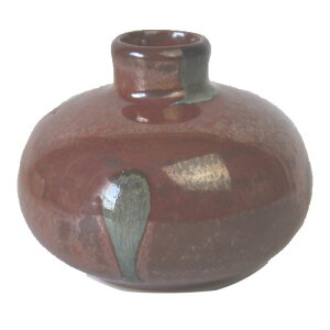 花瓶 点紋赤楽 一輪挿しインテリア 床置き 国産 美濃焼 多治見 絵器彩陶