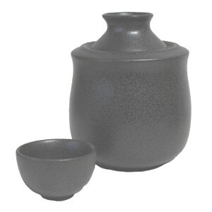 保温器付き酒器(大)【盃 大 1個付】徳利 保温器 黒結晶 お酒 盃 ぐい呑 大 磁器 熱燗 冷酒食洗機対応 電子レンジ対応 多治見 絵器彩陶