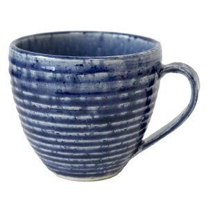 マグカップ 紺ボーダー370cc 国産 美濃焼 食器 業務用 食洗器対応 レンジ対応 珈琲 コーヒー 和風 温もり プレゼント 渋い 持ちやすい