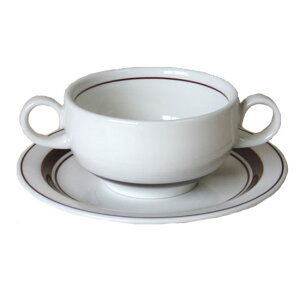 両手スープカップ&ソーサー スノートンボーダーブイヨン碗 285cc 国産 食洗機対応 電子レンジ対応