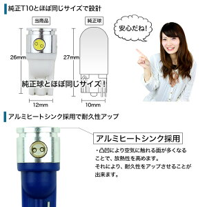 【メール便送料無料】T10LEDウェッジ球HighpowerSMD2.5Wホワイト/ブルーポジション・ライセンスの純正交換に最適ポジションランプ【05P21Feb12】