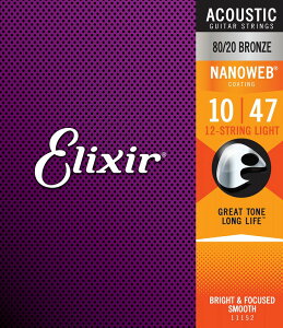 Elixir NANOWEB AR[XeBbN12-String Light 10-47 80/20uY11152 (̐wOX tA)
