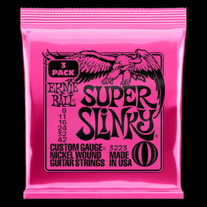 3pbNZbgERNIE BALL / A[j[{[ SUPER SLINKY NICKEL WOUND ELECTRIC GUITAR STRINGS 9-42 GAUGE - 3 PACK#3223yGLM^[zy̐wOX tAz
