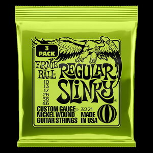 3pbNZbgERNIE BALL / A[j[{[ REGULAR SLINKY NICKEL WOUND ELECTRIC GUITAR STRINGS 10-46 GAUGE - 3 PACK#3221yGLM^[zy̐wOX tAz