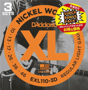 3pbNZbgD'Addario/__I EXL110-3DBPRegular Light 10-46yGLM^[zy̐wOX tAz2025 Winter Bonus Pack