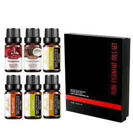 マッサージ オイル アロマセット-人気トップ6の香り、ボディオイル 良い香り、性感 オイル、無添加無香料 100%天然成分、6種類の果実エキス、フェムケア オイル おすすめ、デリケートゾーンオイル（1本10ml/6本入り）【シートマスク 2枚プレゼント】