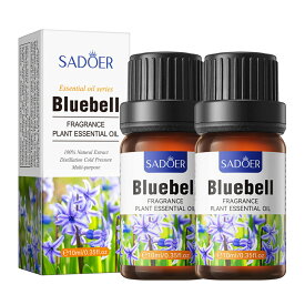 【2本セット】ブルーベル精油、アロマ トリートメント オイル、ボディマッサージ、フェイスケア、ヘアケア、デイリーアロマ、マッサージ アロマ オイル、無添加無香料 100%天然成分、マッサージオイル 水溶性、フェムケア オイル (1本10ml/2本入り)