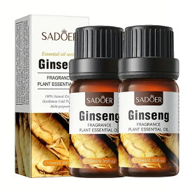 【2本セット】高麗人参エッセ精油、アロマ トリートメント オイル、ボディマッサージ、フェイスケア、ヘアケア、デイリーアロマ、マッサージ アロマ オイル、無添加無香料 100%天然成分、マッサージオイル 水溶性、フェムケア オイル (1本10ml/2本入り)