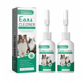 ペット用 イヤークリーナー 犬猫兼用 20mL 犬用 猫用 耳掃除クリーナー 耳垢・汚れ・ベタつきケア ニオイ対策 細口ノズル 毎日のお手入れに 獣医師の勧め 猫犬 耳洗浄液（20 ml /2本入り）
