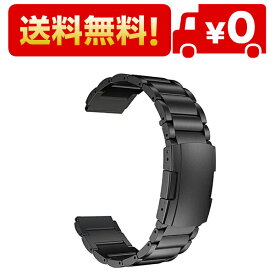 MaKTech チタンバンド、20mm軽量ワンピースメタルリンクブレスレット、Samsung Galaxy Watch 6 43/47/40/44mm,Galaxy Watch 5/4,Huawei GT 4/3-41/42mmに対応 (黒)