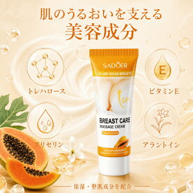 バストケアクリーム パパイヤ果実エキス配合 バスト用マッサージクリーム 保湿 ハリ・ツヤ なめらか肌 お尻 保湿 ボディケアクリーム 女性用 60g