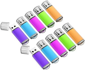 KOOTION USB������5��/10�Z�b�g USB2.0 ��N �}�C�N��USB �L���b�v�� �X�g���b�v�z�[���t�� ���b�V���h���C�u �t���b�V�������� �i�ܐF�F�A���A�΁A�ԁA�I�����W�j