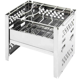 ヨーラー(YOLER) 折りたたみコンロ バーベキュー 焚火台 アウトドア コンパクト 1台多役 1-2人用 2段調節 収納袋付き B6より大きい アウトドア愛好者のプレゼント