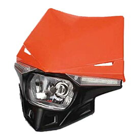 karun バイク ヘッドライト カウル ストリート オフロード LEDディライト ヘッドランプ マスク ターンライト 汎用