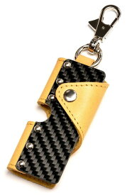 [SAMURAI Z1] キーケース メンズ コンパクト【 イタリアンレザー カーボン カラビナ付き 本革 車 バイク プレゼント 】