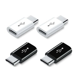 Micro USB to Type-C�ϊ��A�_�v�^ 4�Z�b�g �}���[�d �f�[�^�[�]�� OTG�@�\ micro�R�l�N�^ �A���h���C�h�P�[�u���A�_�v�^�[ �}�C�N�� USB2.0 �A�_�v�^�[ �R�l�N�^