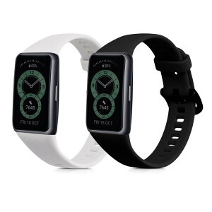 [kwmobile] 2x �����o���h Huawei Band 6�Ή� �x���g - �V���R���o���h �\�t�g TPU �ϋv�� ���F/���X�O���[��