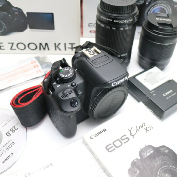楽天市場】【中古】 超美品 EOS Kiss X7i ダブルズームキット ブラック 