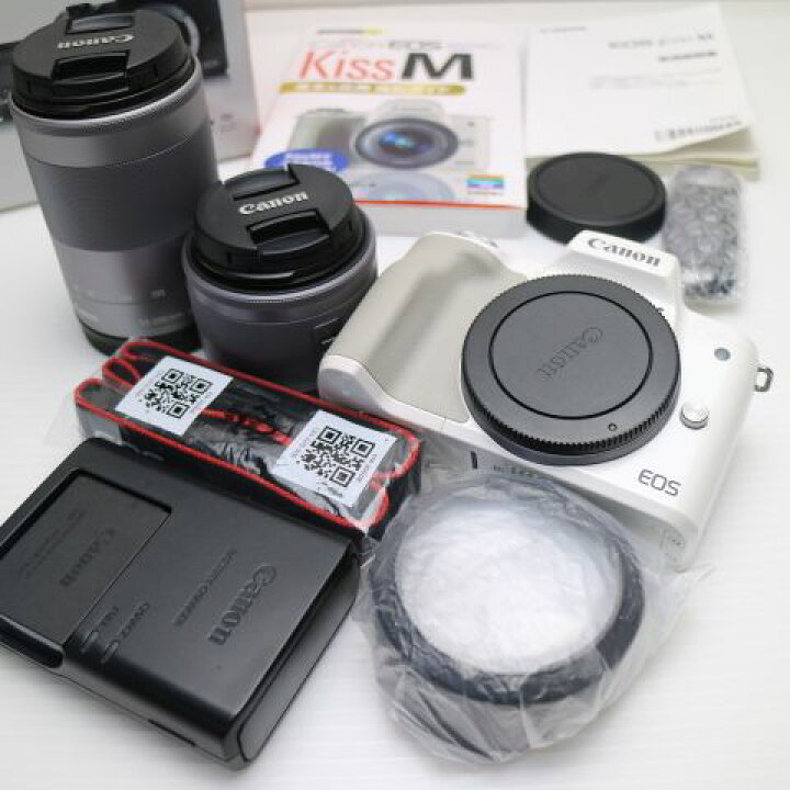 楽天市場】【中古】 美品 EOS Kiss M ダブルズームキット ホワイト 