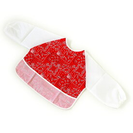 日本製 ベビー お食事エプロン 長袖 バンダナ柄 /離乳食/食育/スタイ/ベビー/えくぼちゃん/srh