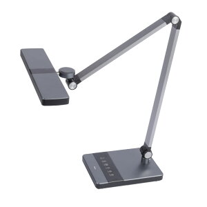 送料無料 wasser85 T字型 LEDデスクライト 長腕 4可動部 調光・調色対応 JIS規格 AA形相当 550lm 折りたたみ式 アンティークデザイン シルバー/ガンメタル タッチ操作 卓上ライト 電気スタンド 学