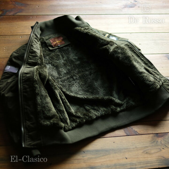 楽天市場】新品□イタリア*De Rosso*メンズ ボア付 豪華刺繍 フライト 