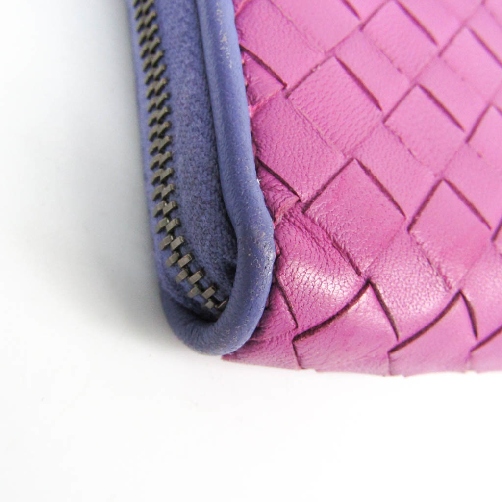 ボッテガ・ヴェネタ(Bottega Veneta) イントレチャート レディース レザー 長財布（二つ折り） ピンク,パープル 【中古】 | eLady