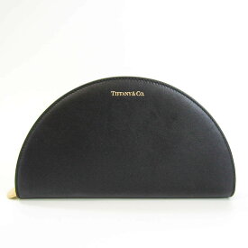 ティファニー(Tiffany) ハーフムーン ユニセックス レザー 長財布（二つ折り） ブラック 【中古】
