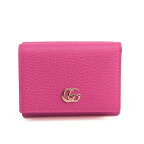 グッチ(Gucci) GGマーモント 474746 レディース レザー 財布（三つ折り） ピンク 【中古】