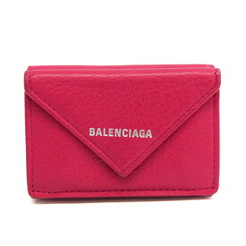 バレンシアガ(Balenciaga) ペーパーミニ 391446 レディース レザー 財布（三つ折り） ピンク 【中古】