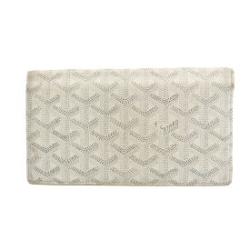 ゴヤール(Goyard) リシュリュー レディース,メンズ レザー,コーティングキャンバス 長財布（二つ折り） グレー,ホワイト 【中古】