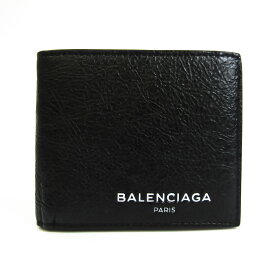 バレンシアガ(Balenciaga) 504934 ユニセックス レザー 財布（二つ折り） ブラック 【中古】