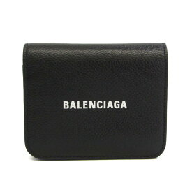 バレンシアガ(Balenciaga) CASH BIFOLD COMP WAL 655624 レディース レザー 財布（二つ折り） ブラック 【中古】