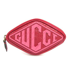 グッチ(Gucci) Patent Rubber Game Patch Logo Wrist Bag 524318 レディース パテントレザー ポーチ ピンク,レッド【中古】
