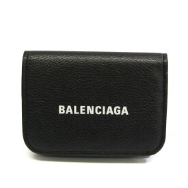 バレンシアガ(Balenciaga) CASH MIN 593813 メンズ,レディース レザー 財布（三つ折り） ブラック【中古】