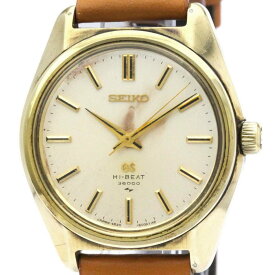 グランドセイコー (GRAND SEIKO) ハイビート 36000 ゴールドプレート レザー 手巻き メンズ 時計 4520-8000 【中古】【中古】