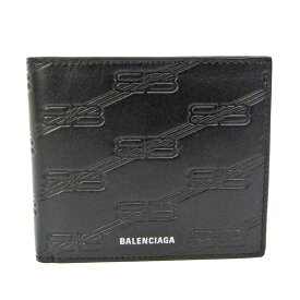 バレンシアガ(Balenciaga) 718395 メンズ,レディース レザー 財布（二つ折り） ブラック【中古】