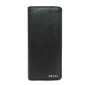 プラダ(Prada) 2MV836 メンズ レザー 長財布（二つ折り） ブラック【中古】