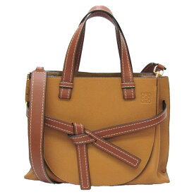 ロエベ(Loewe) ゲートトップハンドルバッグ スモール 321.12.U61 レディース レザー ハンドバッグ,ショルダーバッグ ブラウン,ダークブラウン【中古】