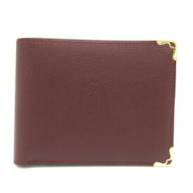 カルティエ(Cartier) マスト CRL3001368 メンズ カーフスキン 財布（二つ折り） ボルドー【中古】
